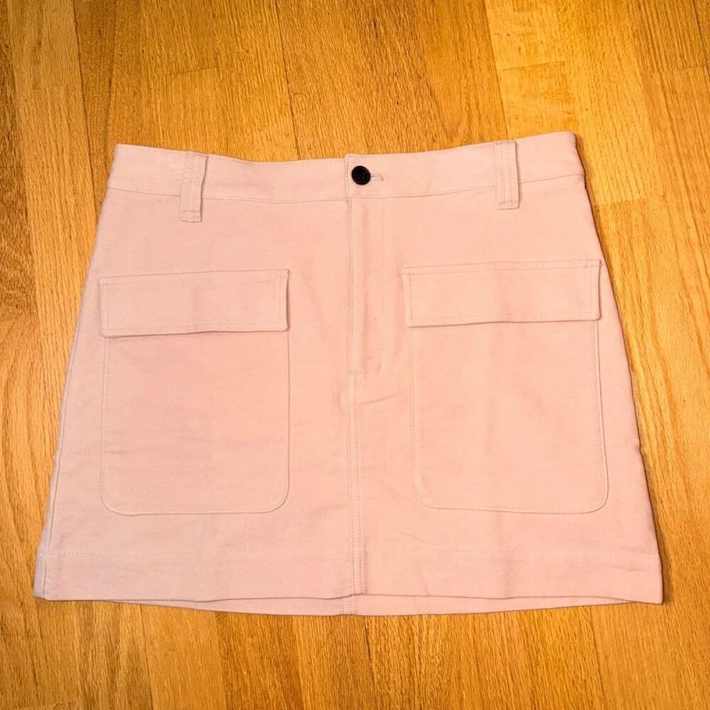 Madewell $108 Utility Mini Skirt In Moleskin Pale Blush 6 Cargo Pockets Cotton